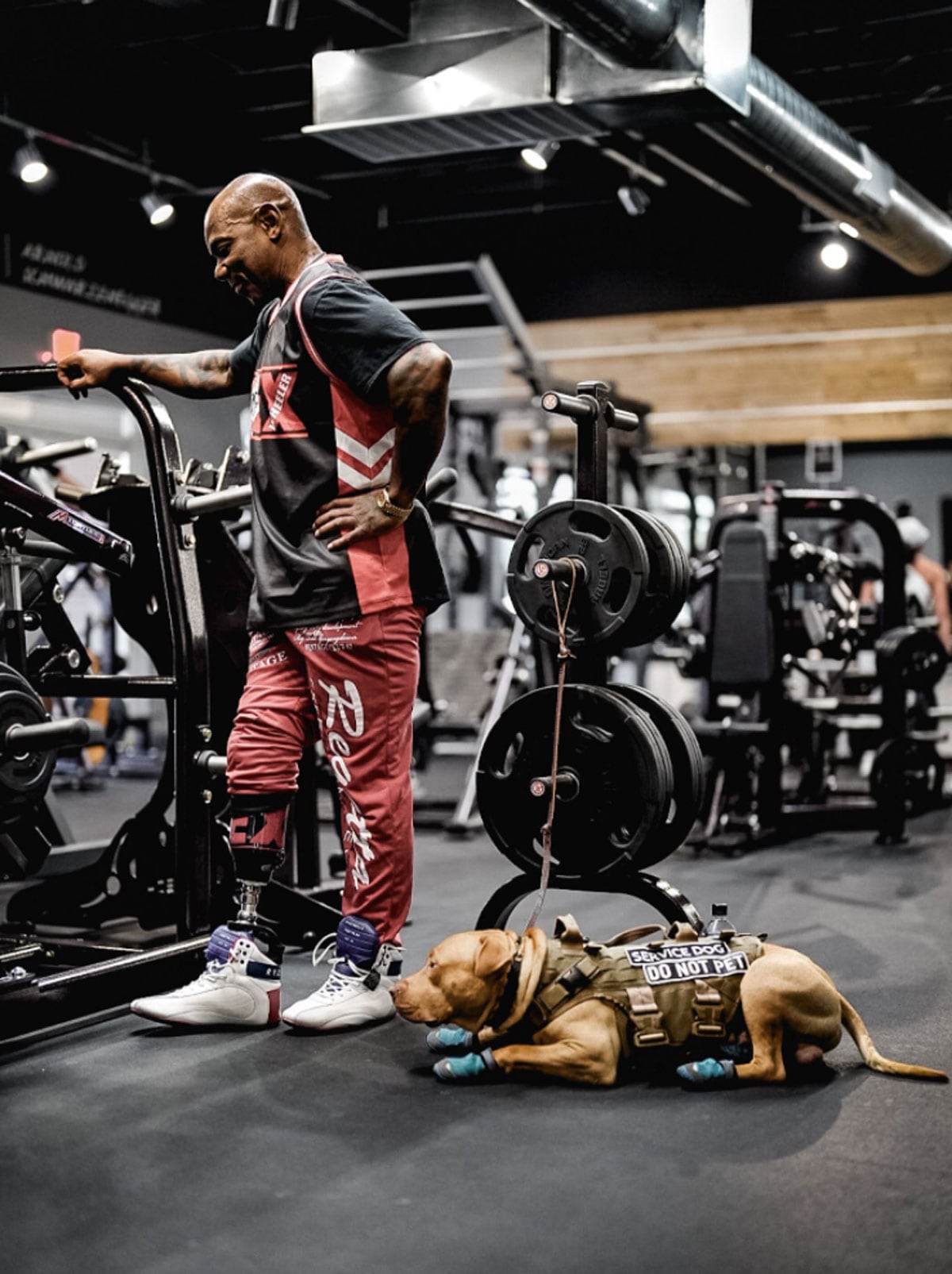 Flex Wheeler with his dog