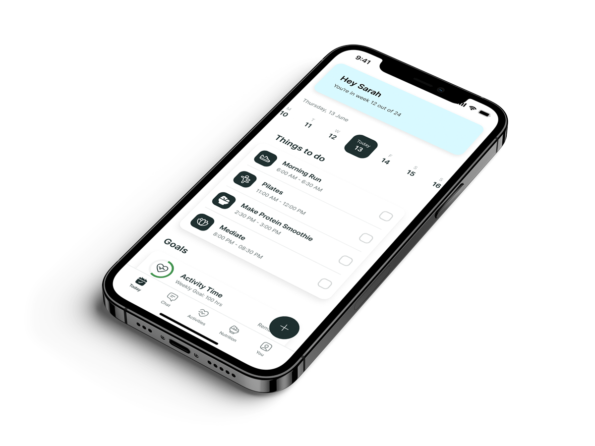 A mockup of the coaching app showcasing the features.