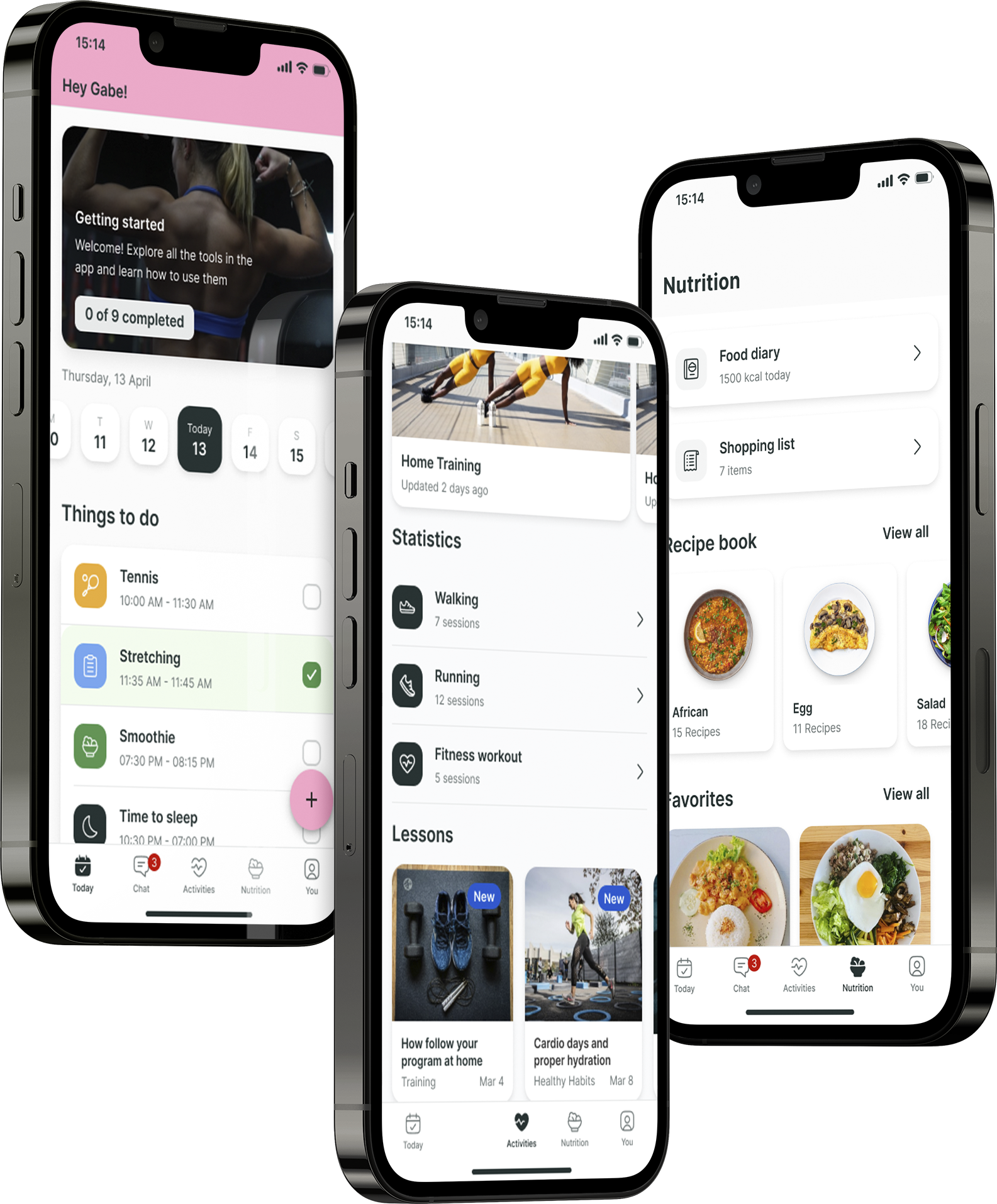 A mockup of the coaching app showcasing the features.