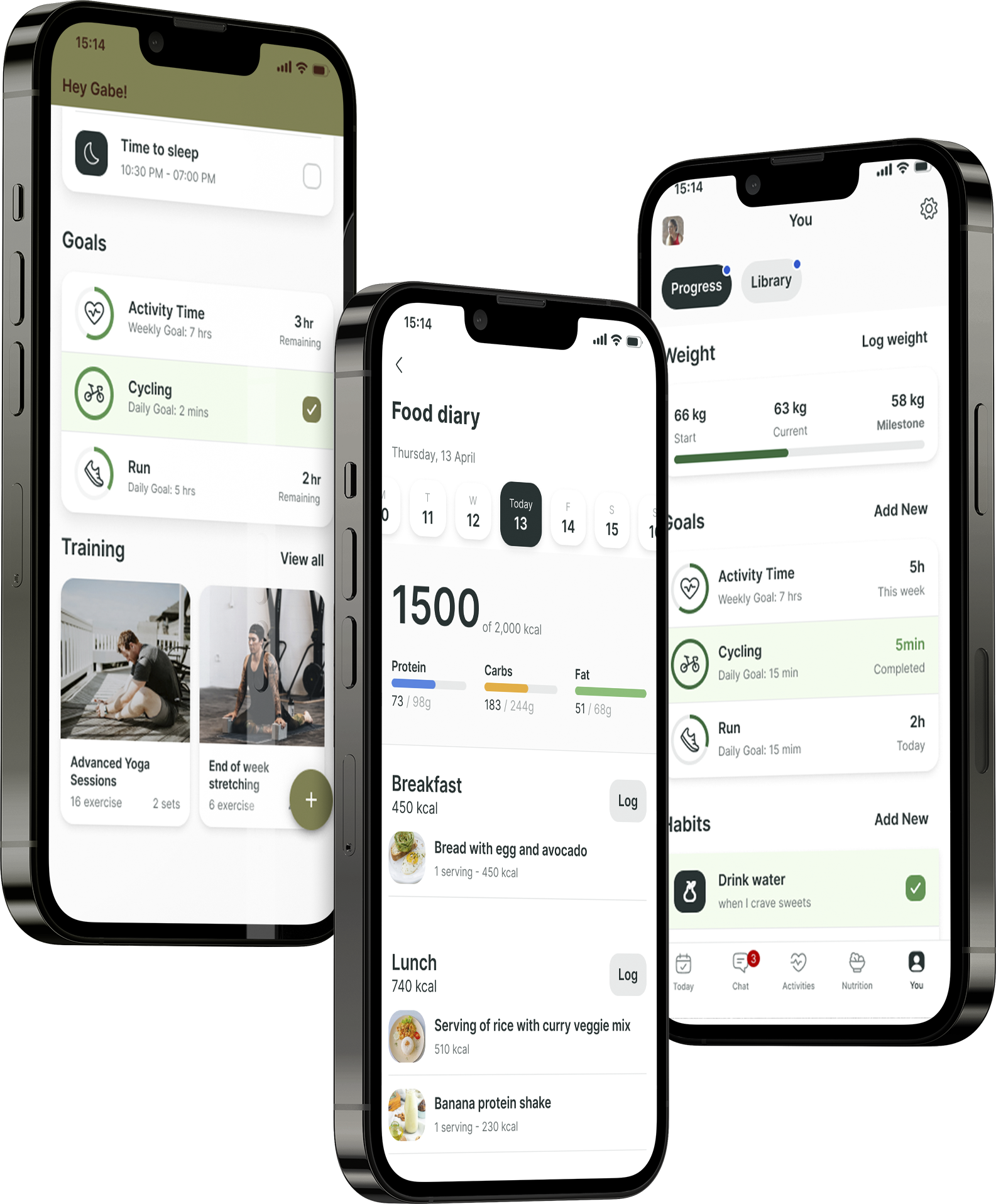 A mockup of the coaching app showcasing the features.