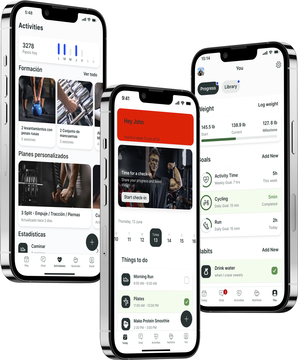A mockup of the coaching app showcasing the features.