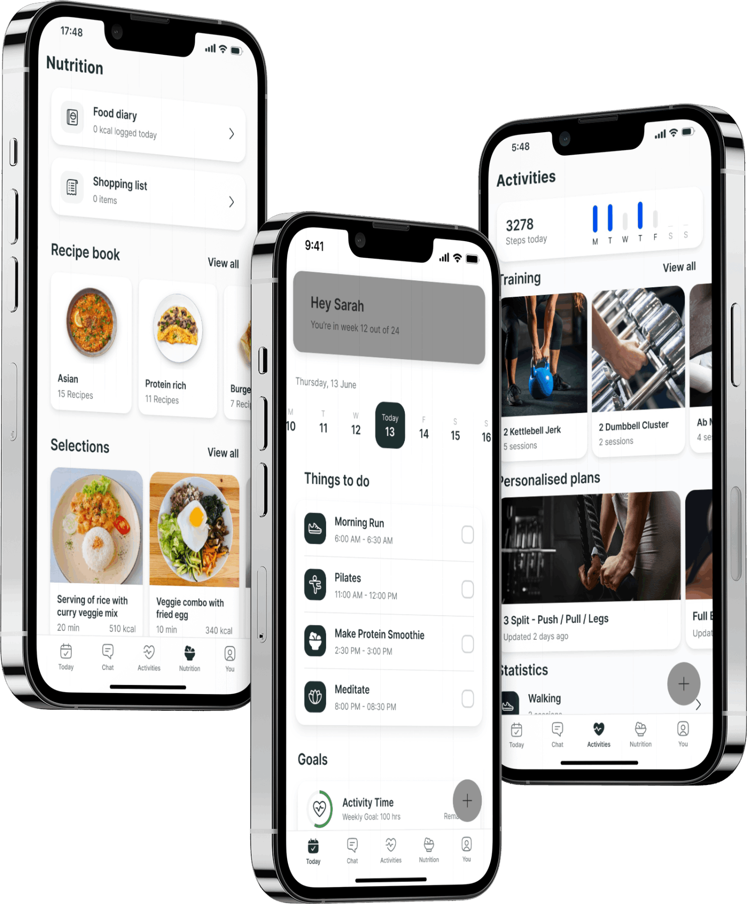 A mockup of the coaching app showcasing the features.