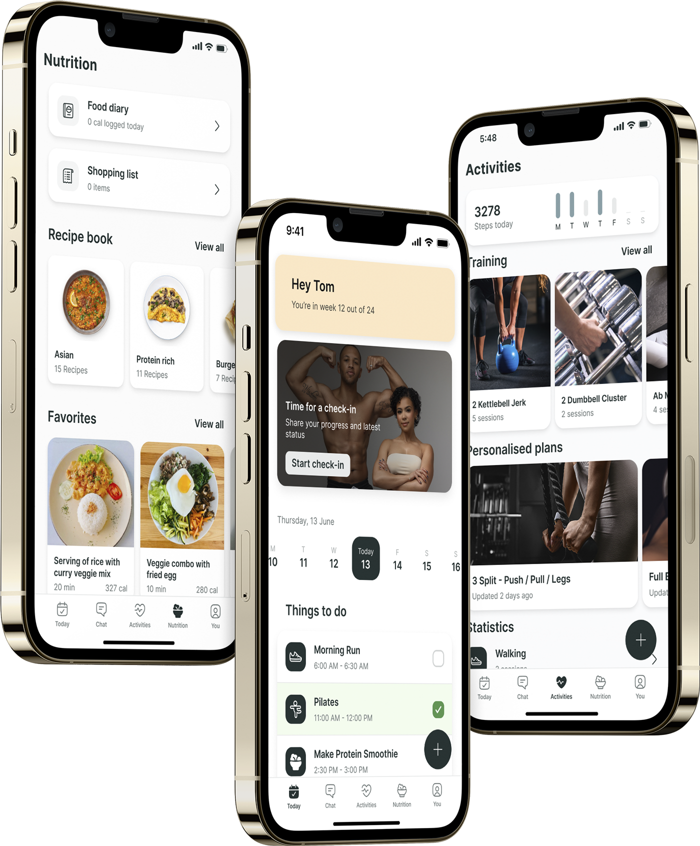 A mockup of the coaching app showcasing the features.