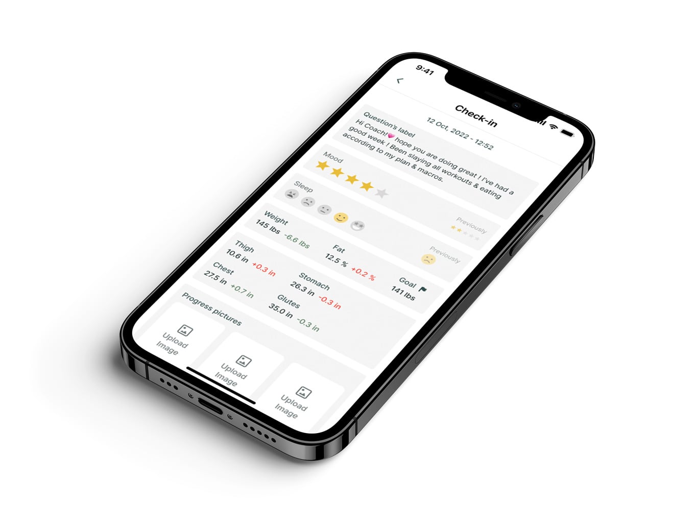 Another mockup of the coaching app showcasing more features.