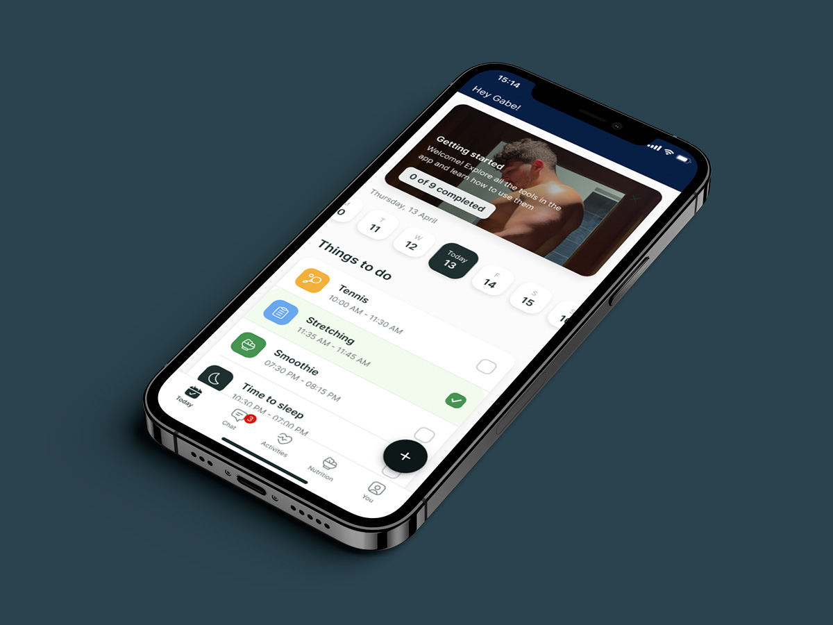 A mockup of the coaching app showcasing the features.
