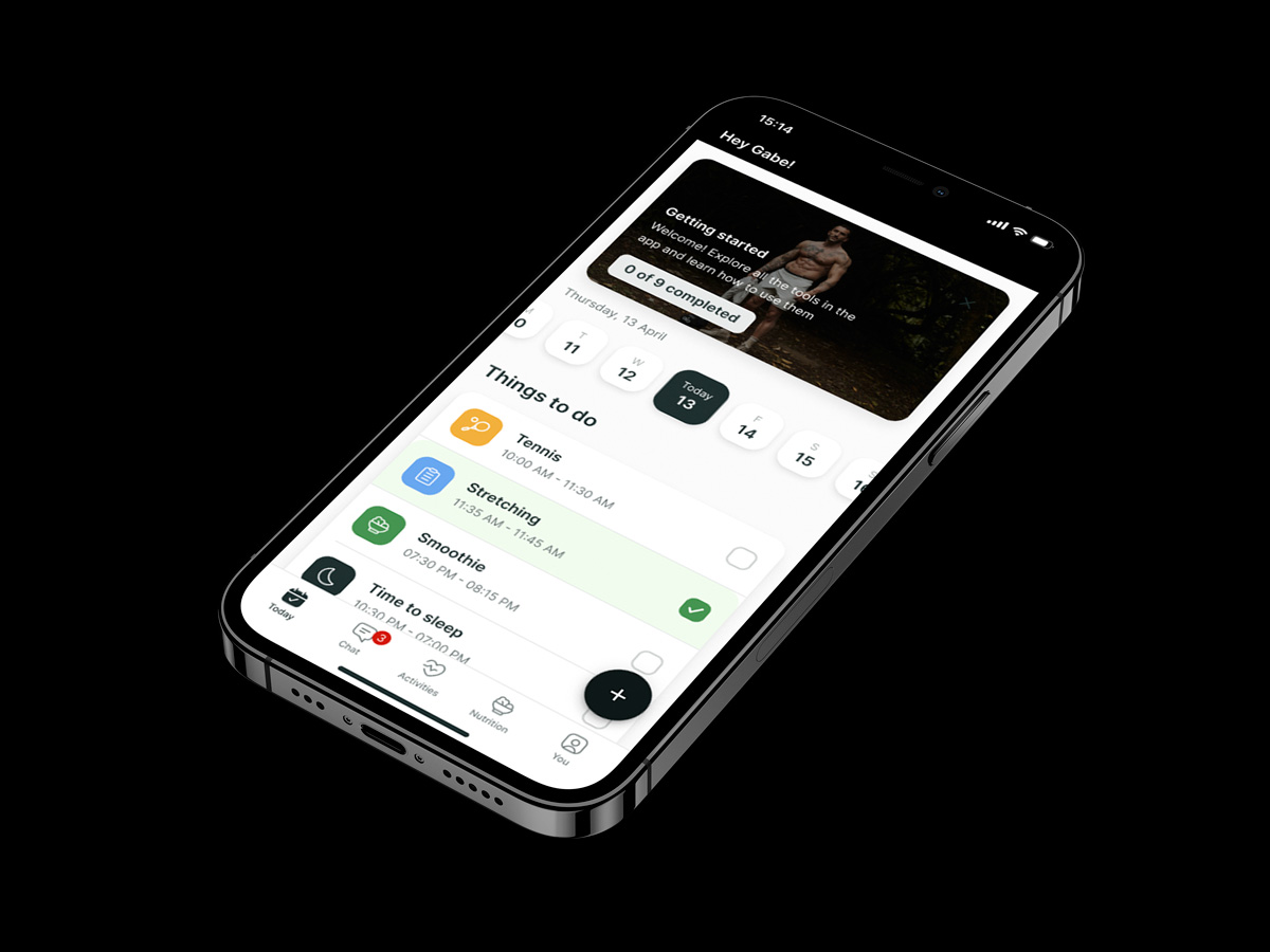 Another mockup of the coaching app showcasing more features.