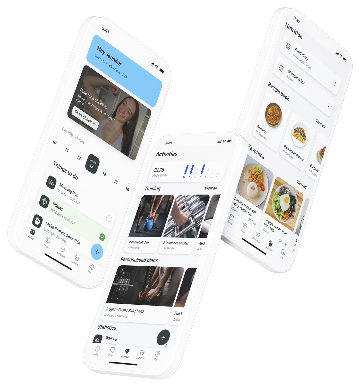 A mockup of the coaching app showcasing the features.