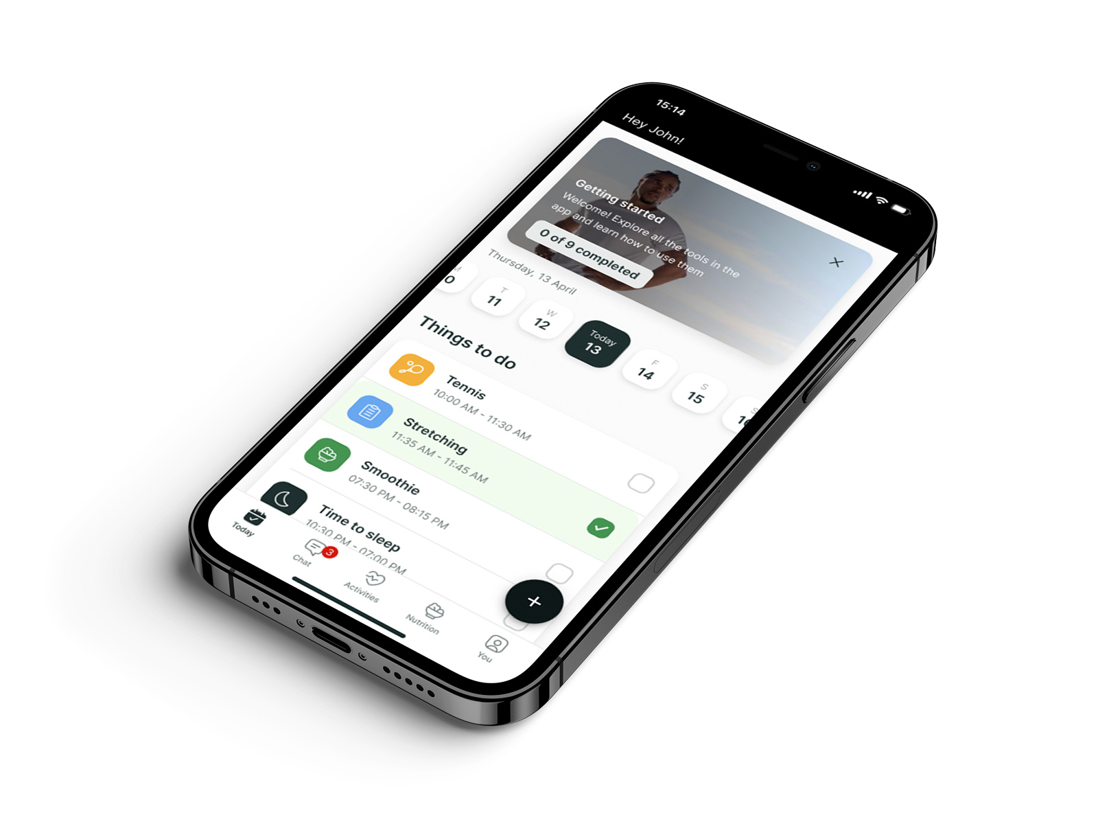 A mockup of the coaching app showcasing the features.